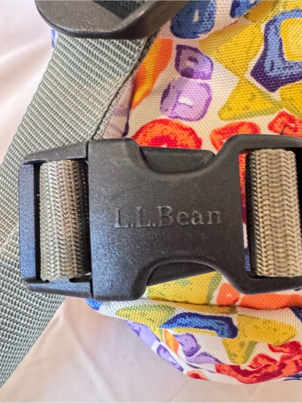 LL Bean Original Bookbag Backpack Multicolor Geometric Confetti Print School Bag - Picture 7 of 8
